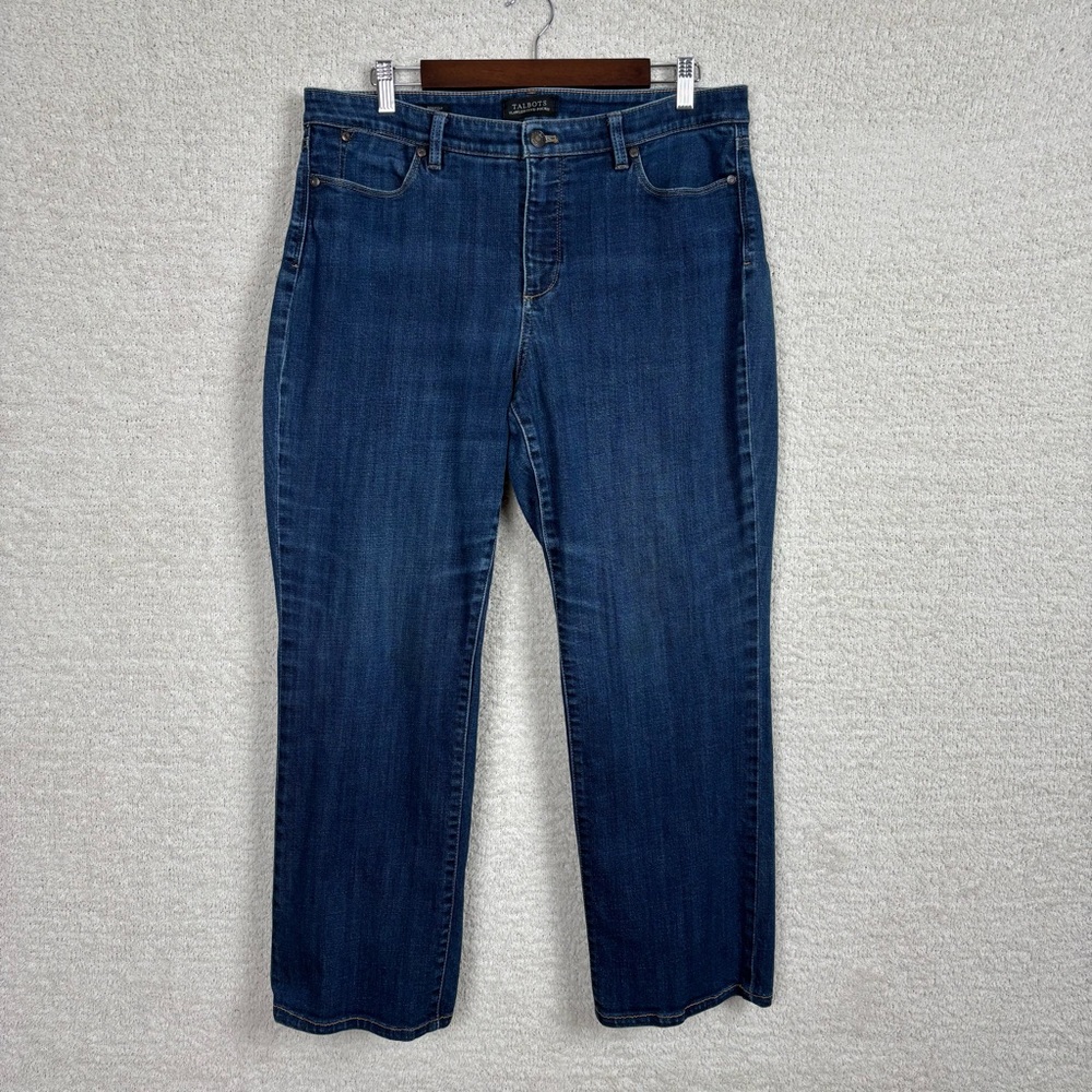 Talbots Jeans Womens 14 Blue Bootcut Curvy Flawless Five-Pocket Zip Fly Stretch